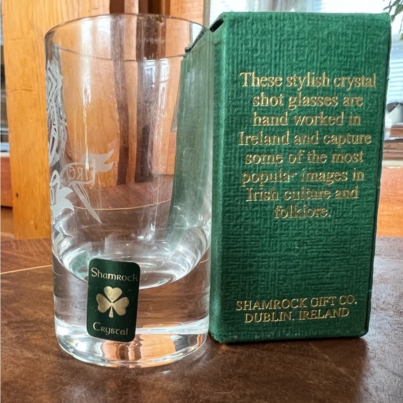 St Patrick’s Day Decor Lot Shamrock Crystal Shot Glass Stained Glass and More - Picture 5 of 11